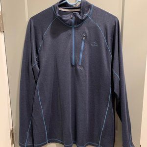 Men's LL Bean's Quick Dry Trail Tee 1/4 Zip Carbon Navy\Size Large